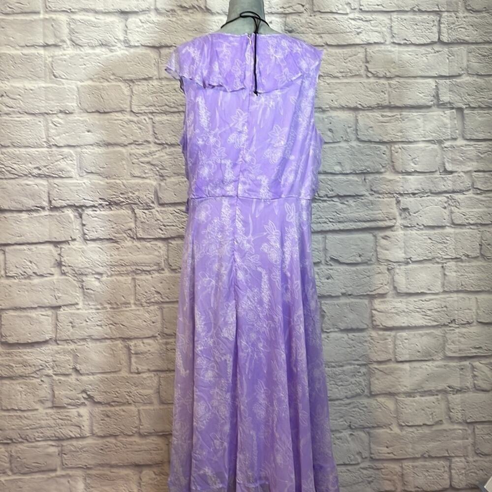 Ralph Lauren Chaps Lilac Ruffle Midi Dress - Picture 5 of 12